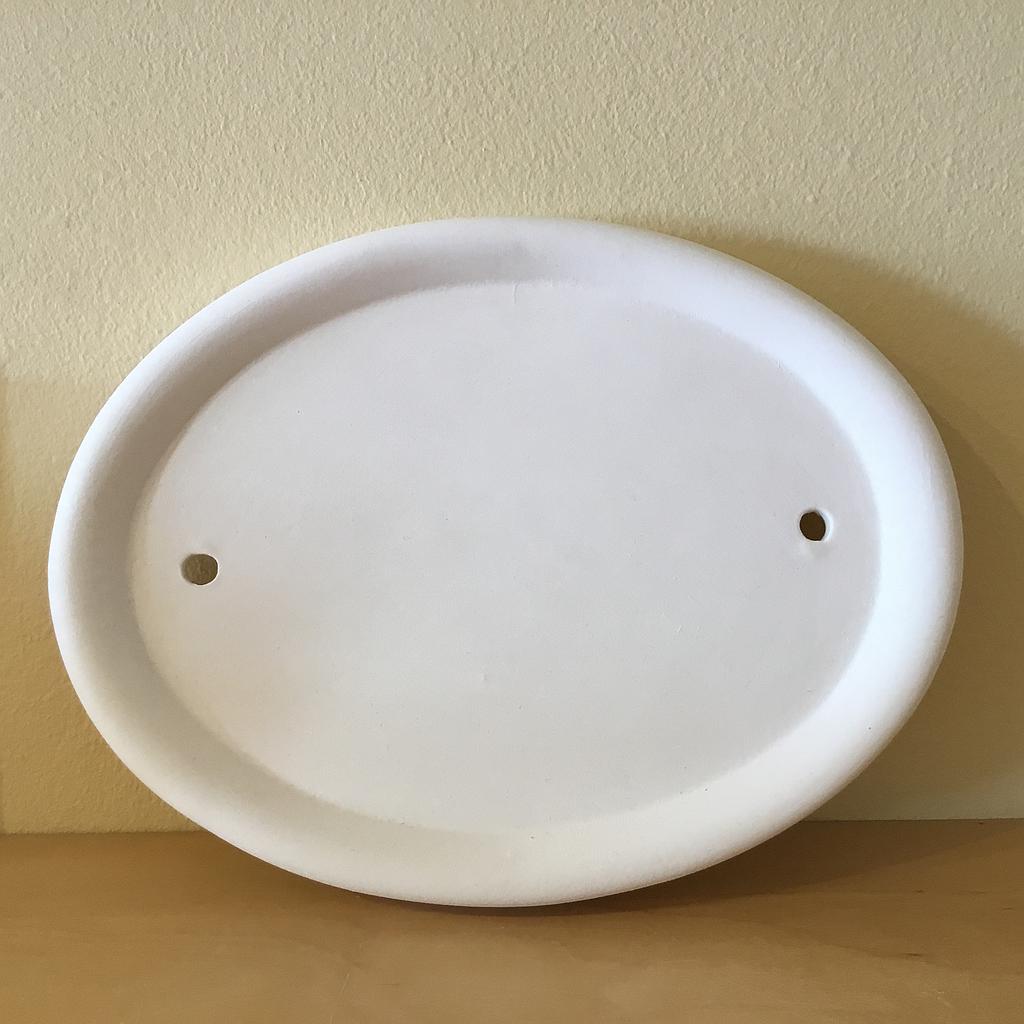 Large Oval plaque with holes 22cm